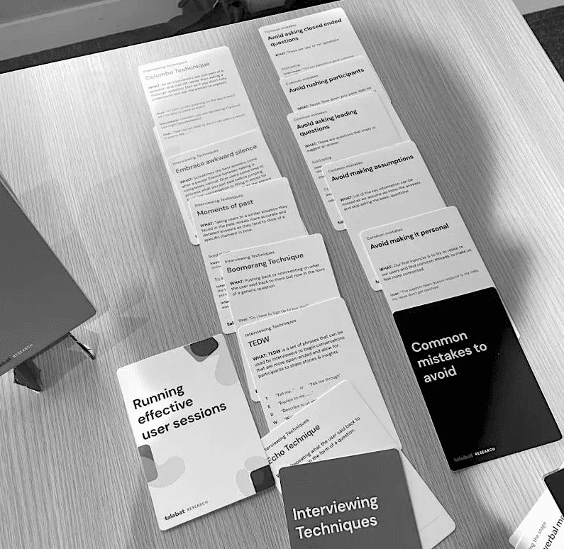 Cards presented at the design showcase